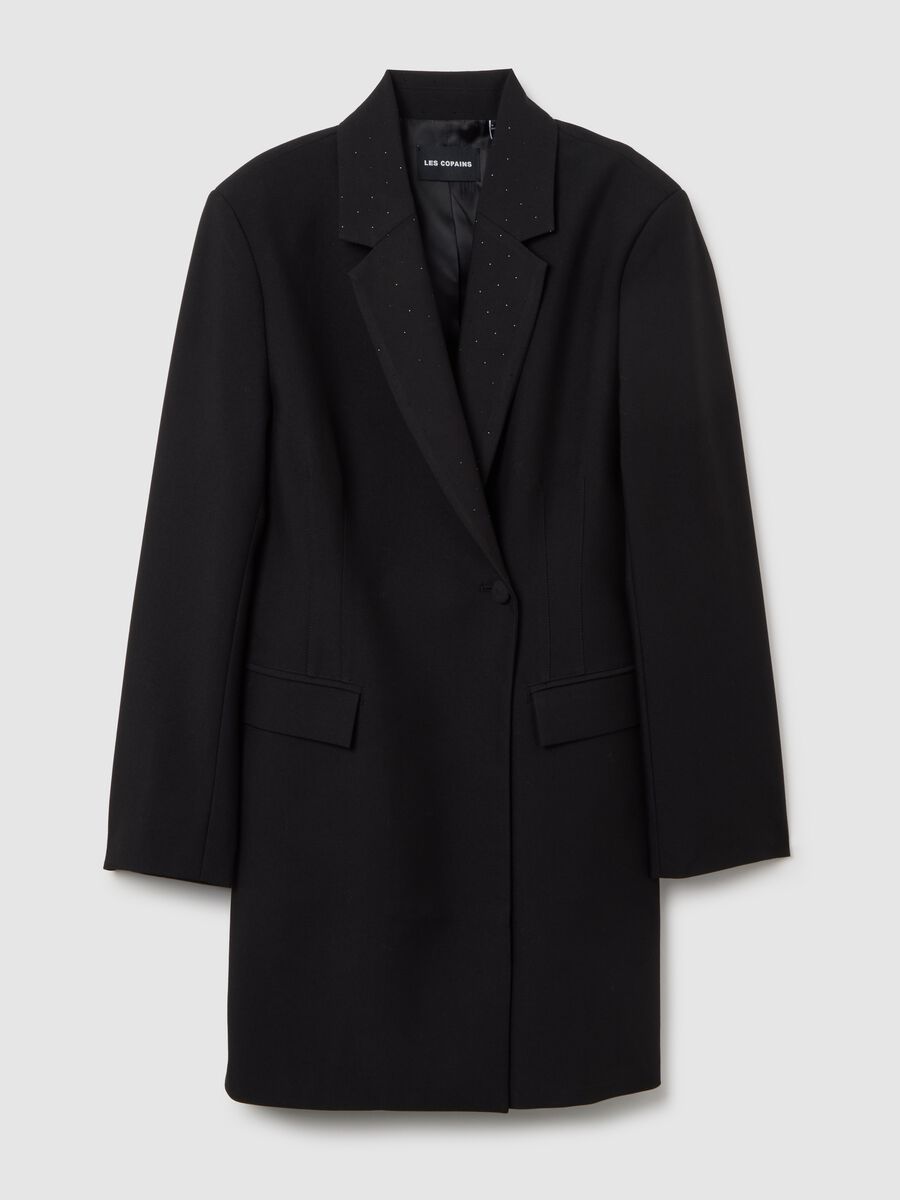 Elegant Black Fitted Dress with Zip_4