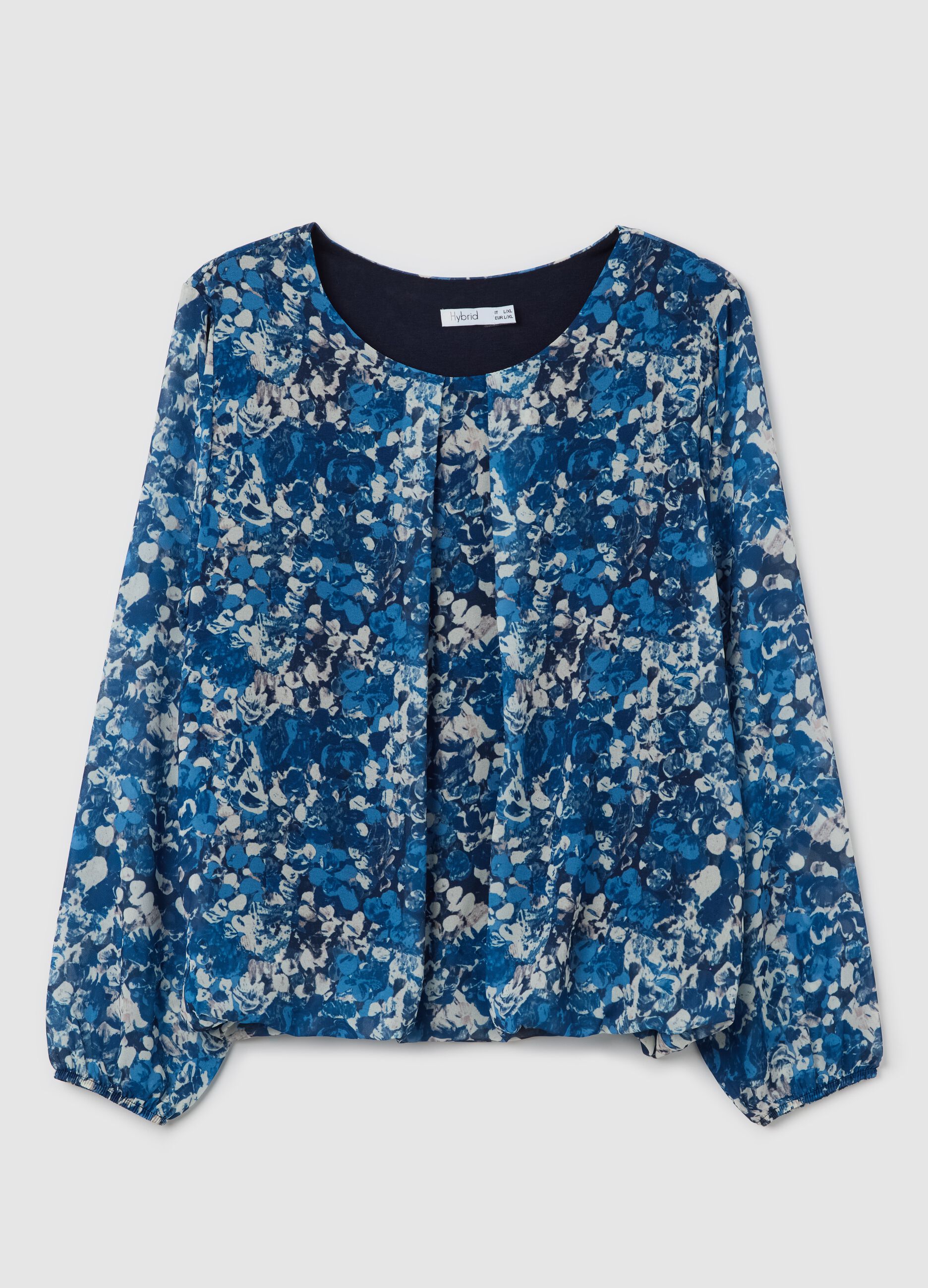 Blue blouse with print