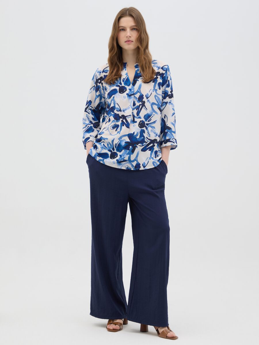 Women's regular fit multicolour blouse with pattern_1