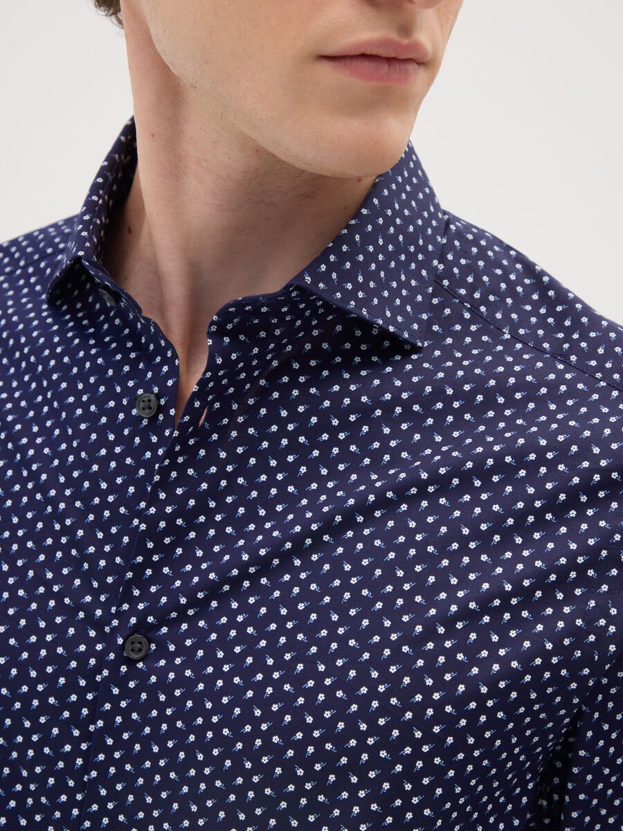 Regular fit blue cotton shirt_1