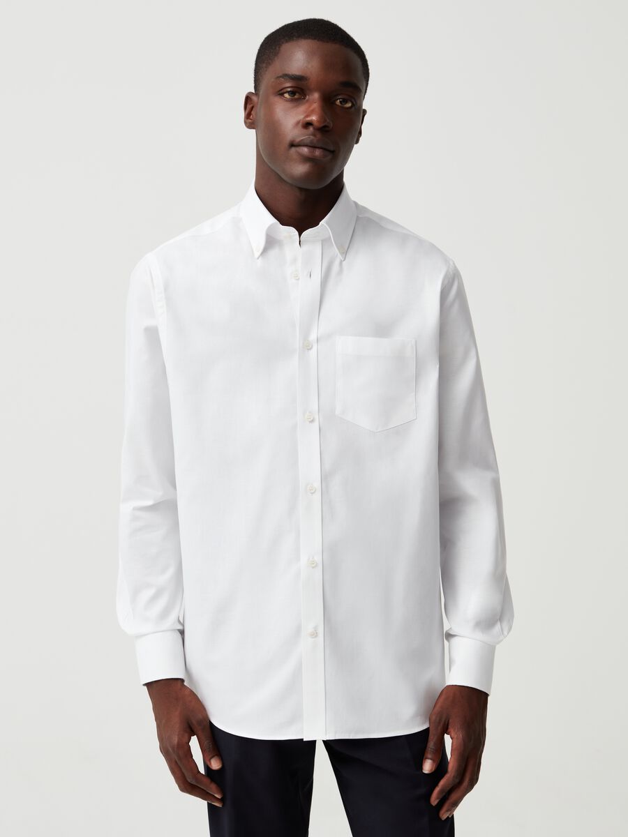Regular-fit cotton shirt with small pocket_0