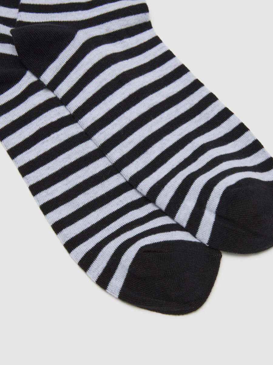 Multicolour Christmas Stockings with Stripes and Santa Claus in Cotton Blend_1