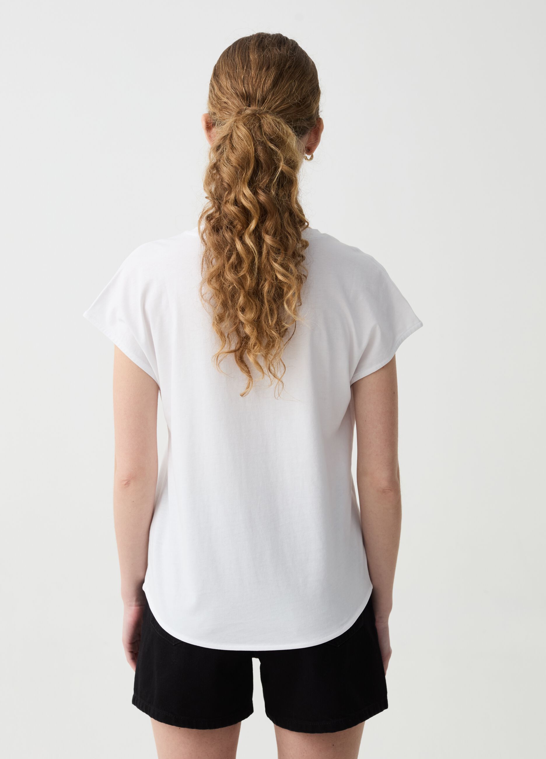 Organic cotton T-shirt with kimono sleeves