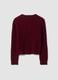 Red crew-neck pure cotton cable-knit jumper, regular fit_2