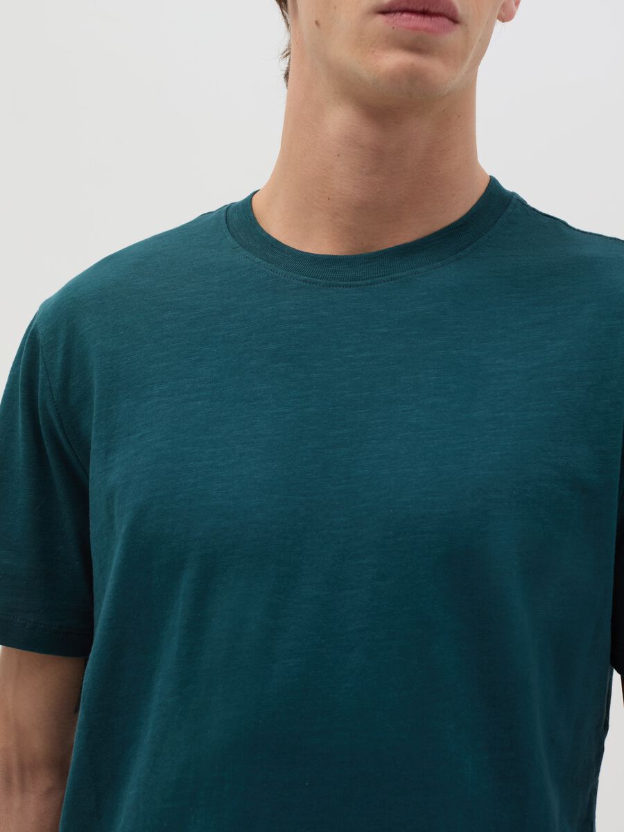 T-shirt in slub cotton with round neck_2