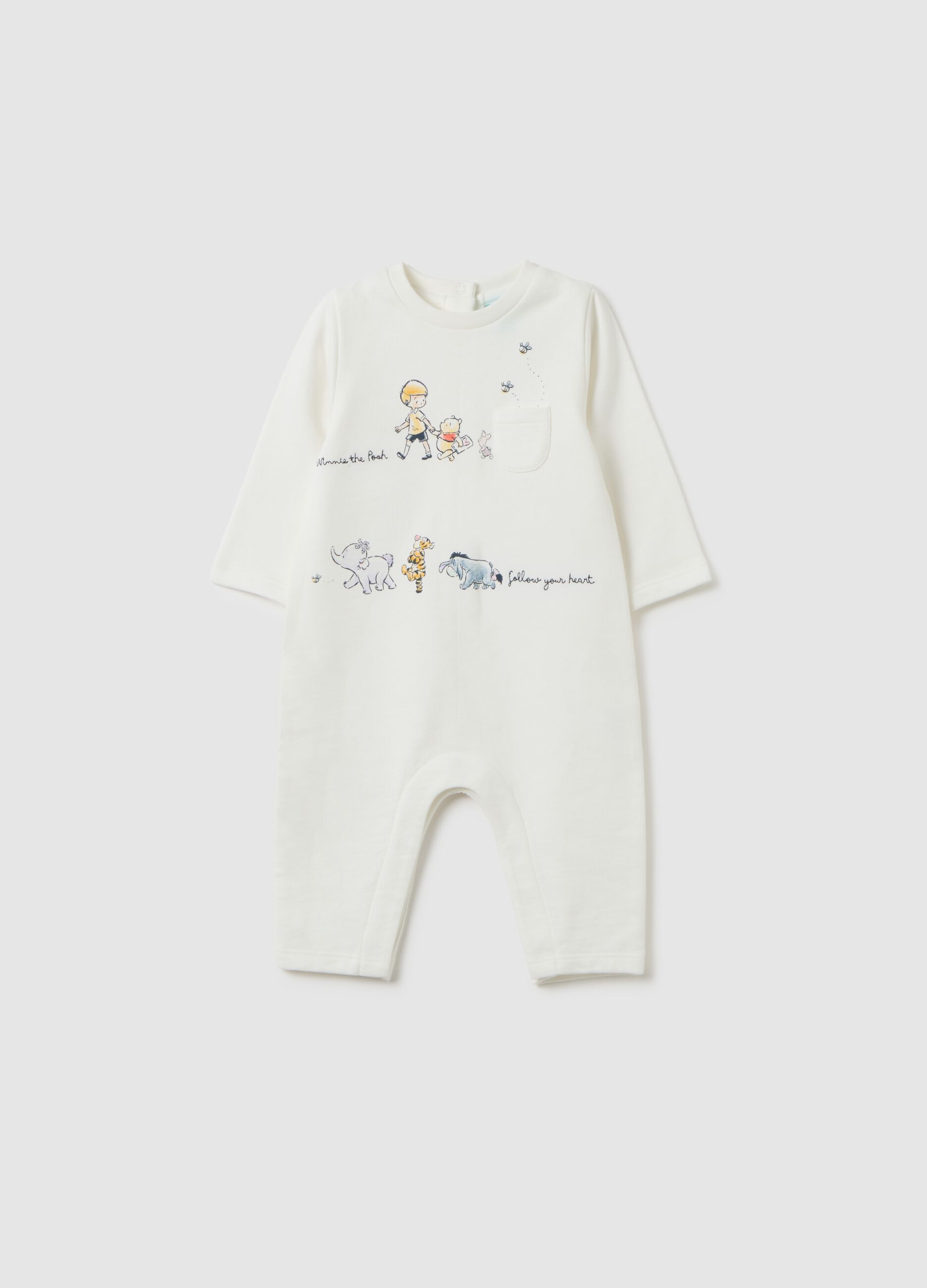 Tutina da neonato in puro cotone bianca con stampa