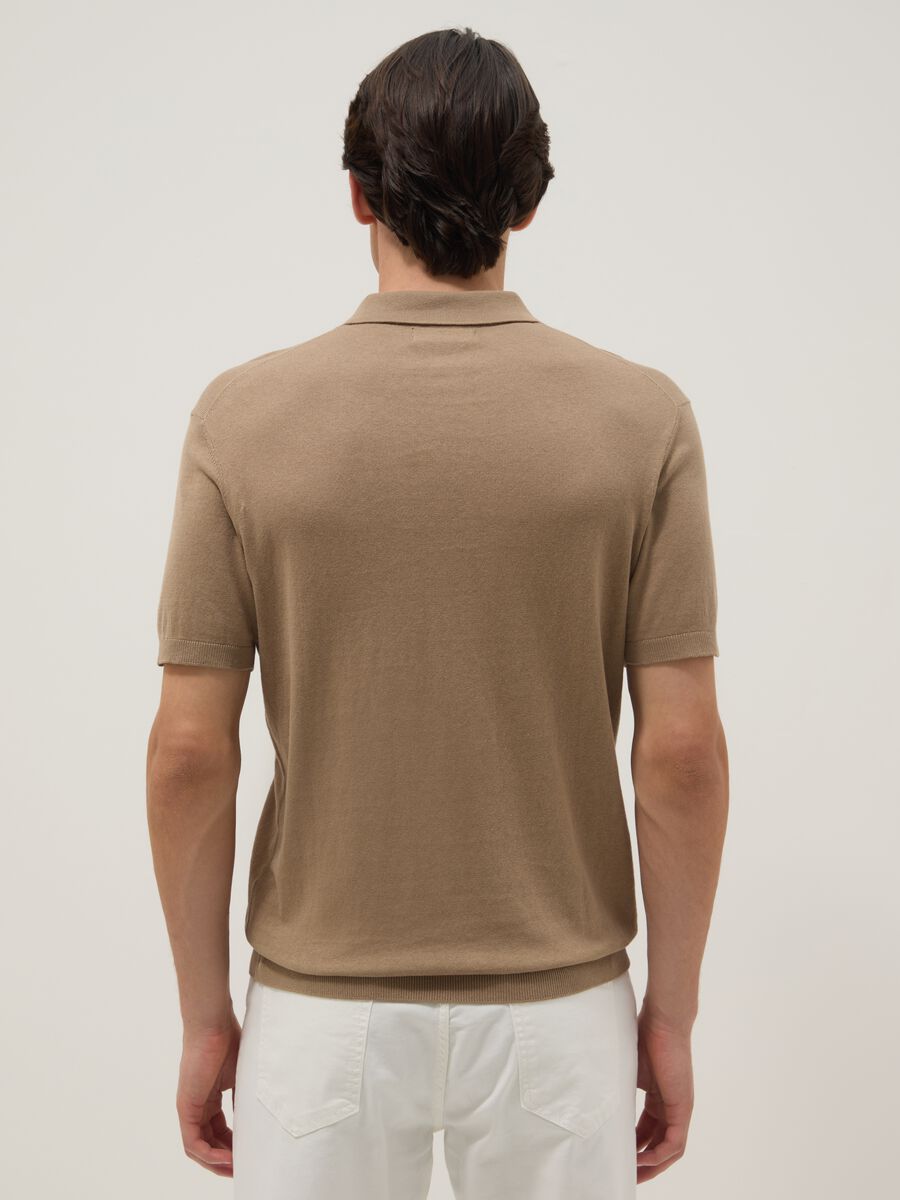 Beige pure cotton polo regular fit_2