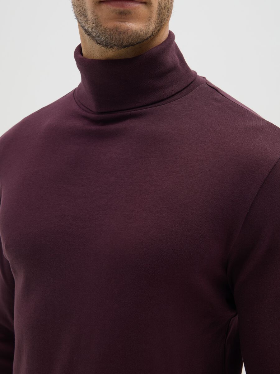 Maglietta viola a maniche lunghe in cotone_3