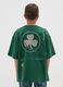 Children's green pure cotton T-shirt regular fit with Boston Celtics print_1