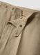Beige slim-fit pure linen trousers_1