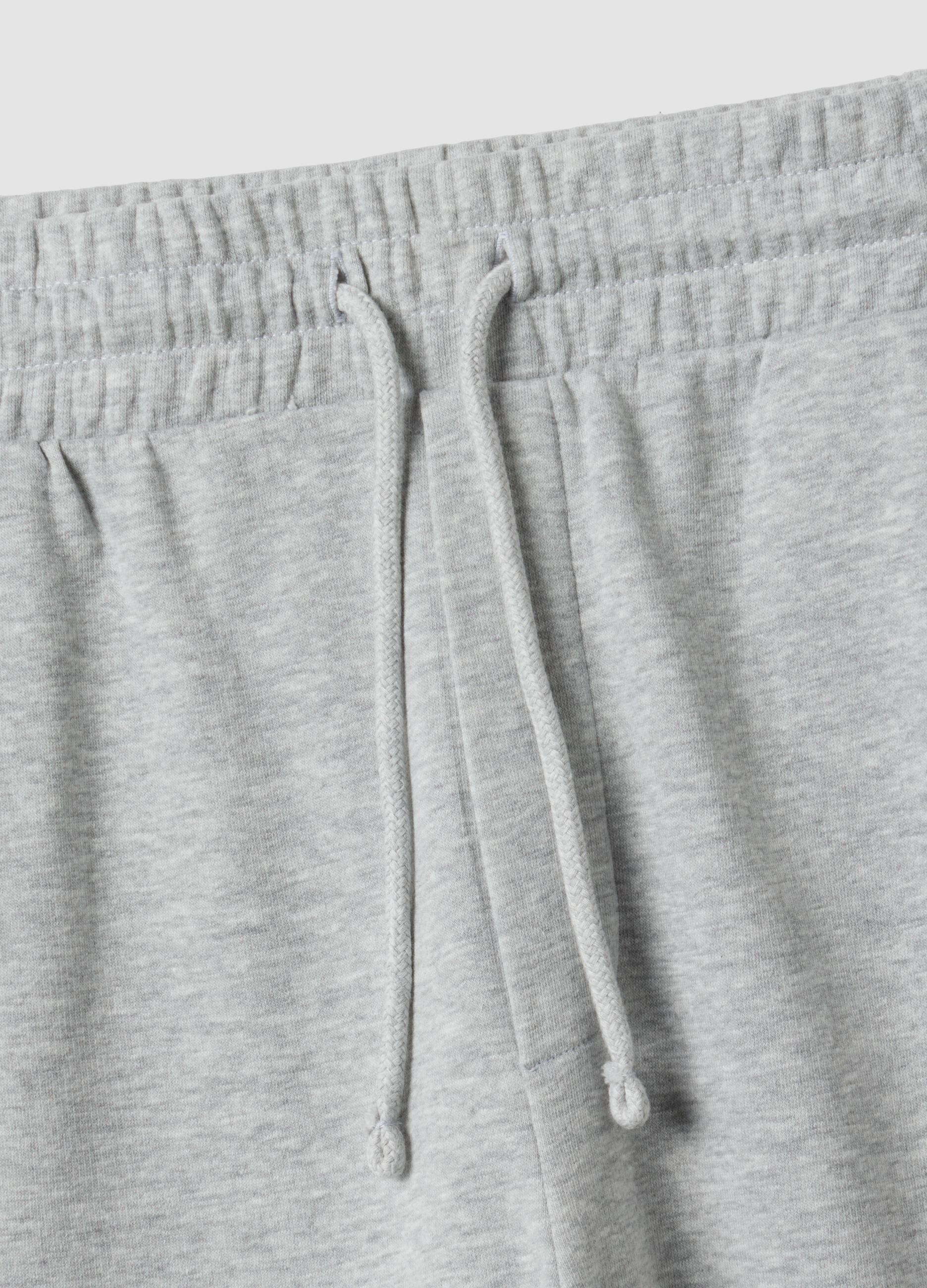 Grey cotton-blend jogger trousers, regular fit