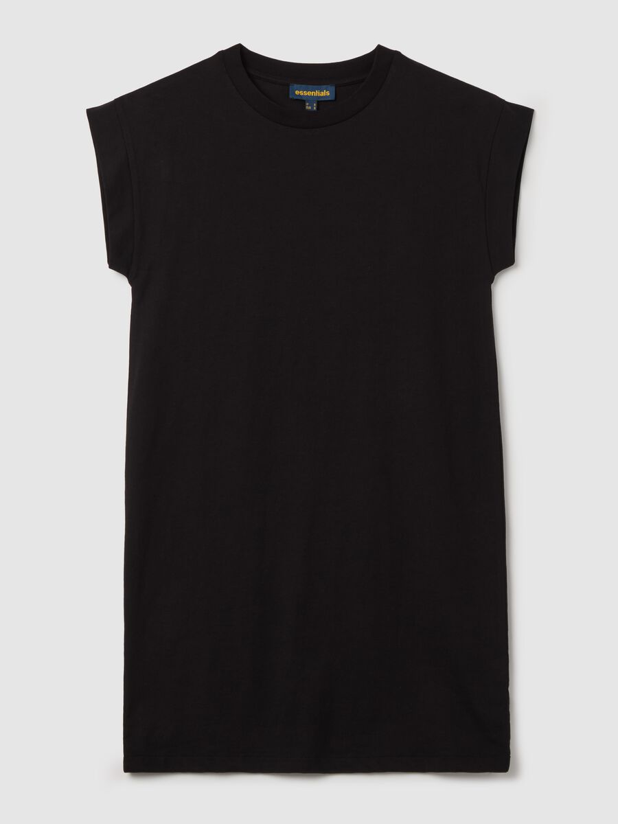 Essential black cotton T-shirt dress_4