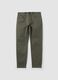Green slim-fit stretch cotton dobby trousers_4