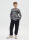 Black stretch cotton cargo trousers for boys_0