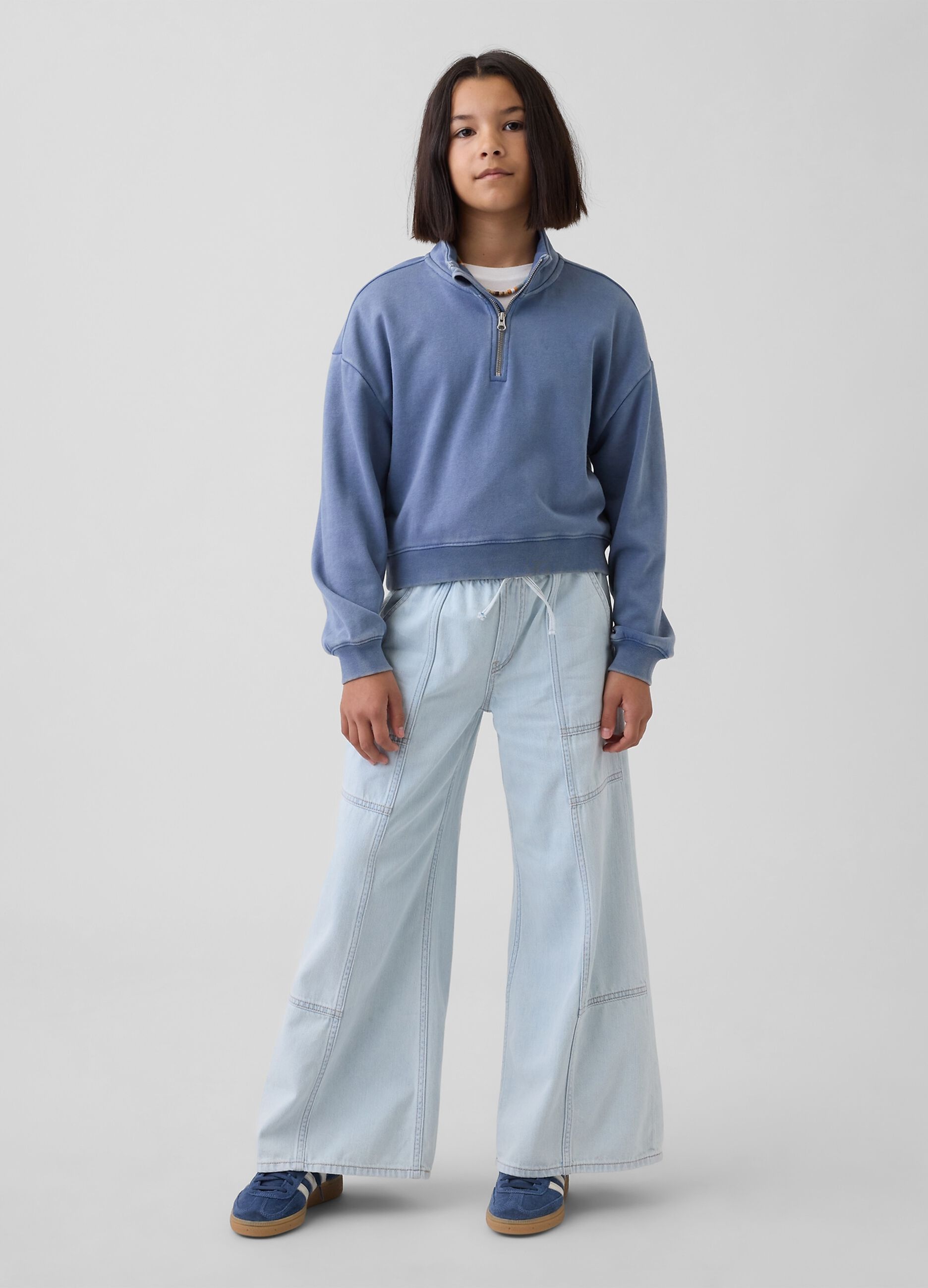 Wide-leg trousers in pure cotton
