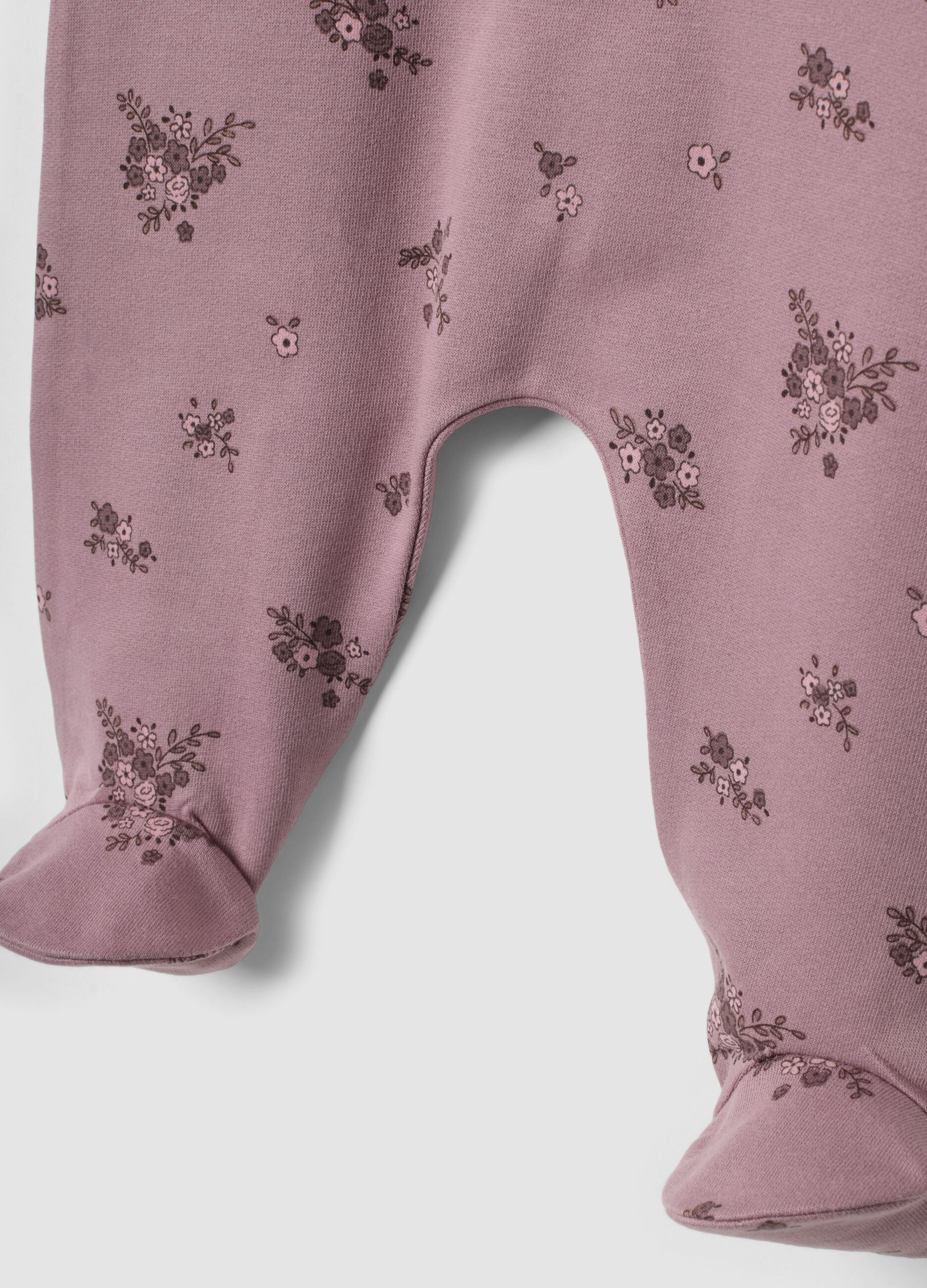 2-pack of dark pink and mauve organic cotton babygrows