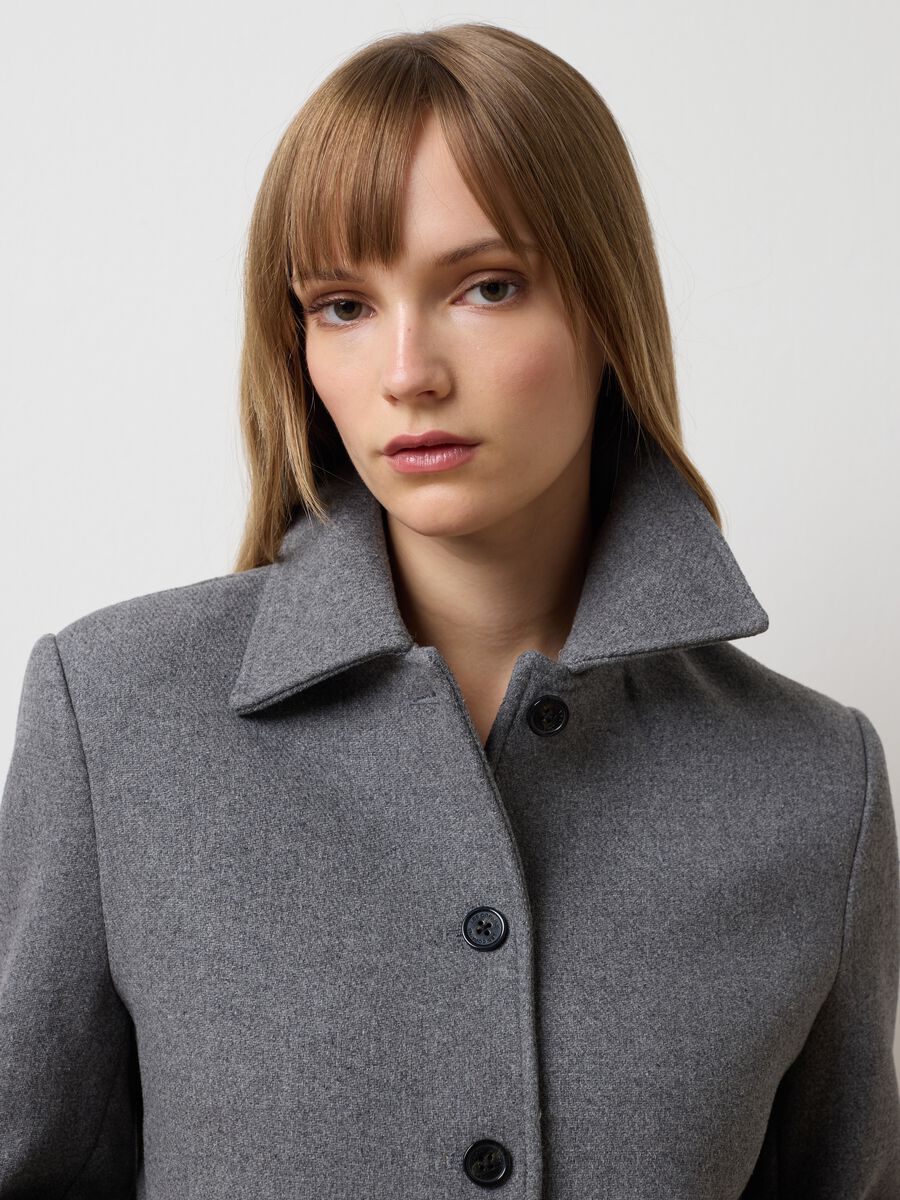 Grey tweed blazer with regular fit_3