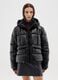 Black Iconic Puffer Jacket with Hood_1