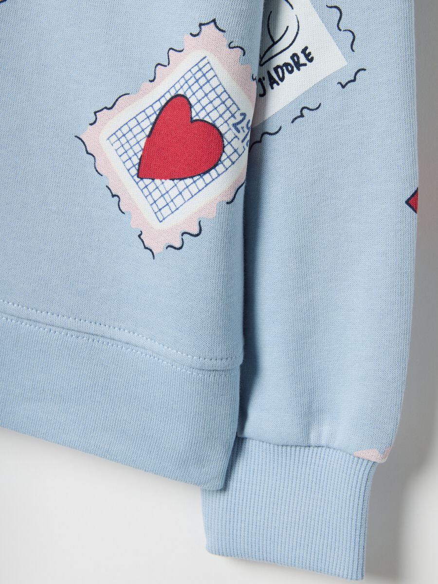 Girl's blue pure cotton sweatshirt regular fit with print_3
