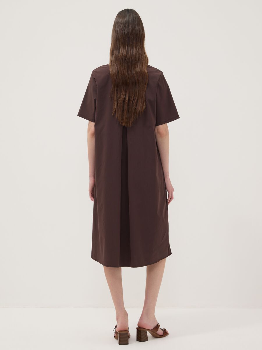 Brown midi stretch viscose dress, regular fit_3