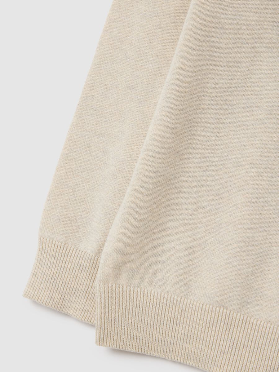 Beige regular fit cotton jumper for children_3