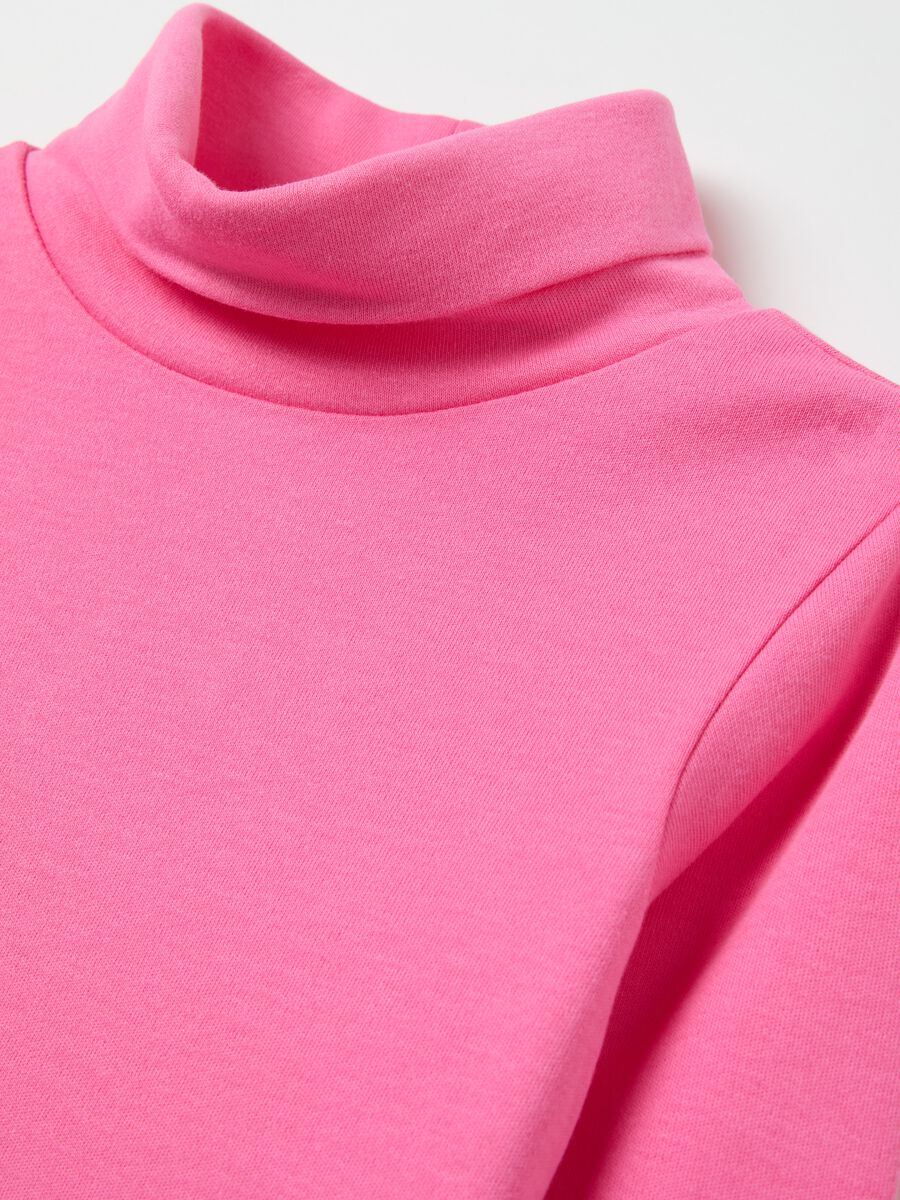 Cotton T-shirt with high neck_2