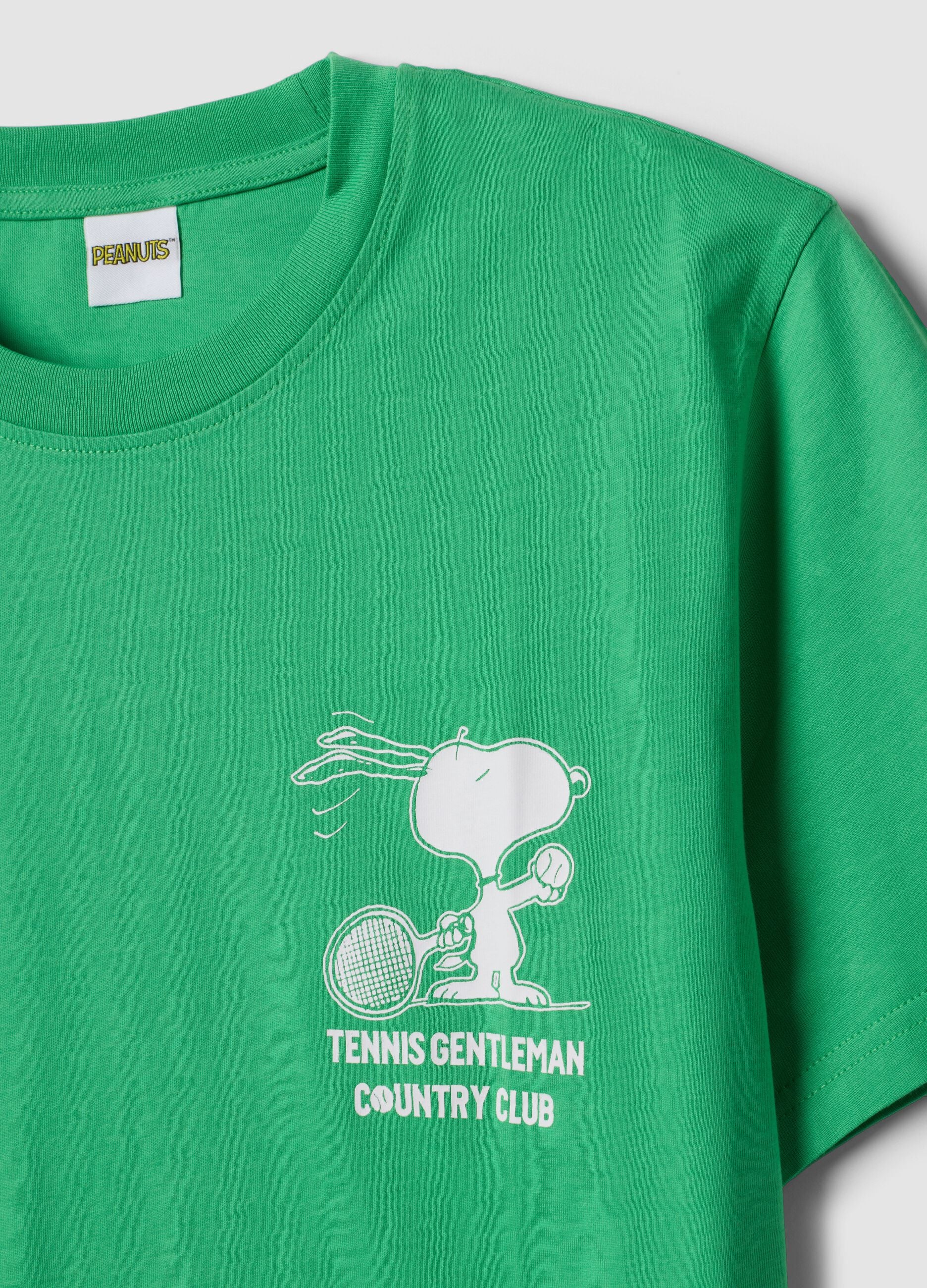 Green pure cotton short-sleeve T-shirt