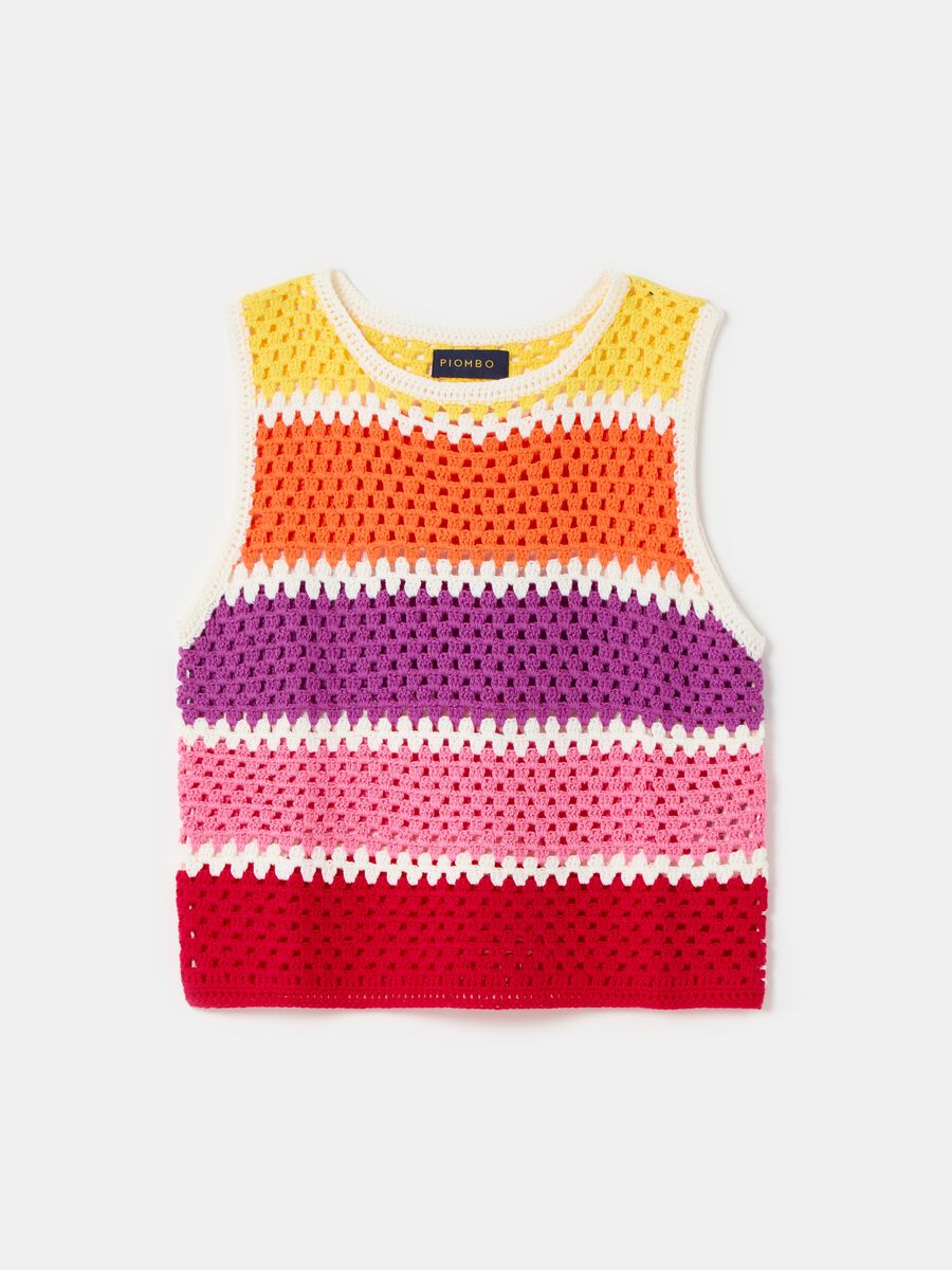 Tank top crochet a righe multicolor_3