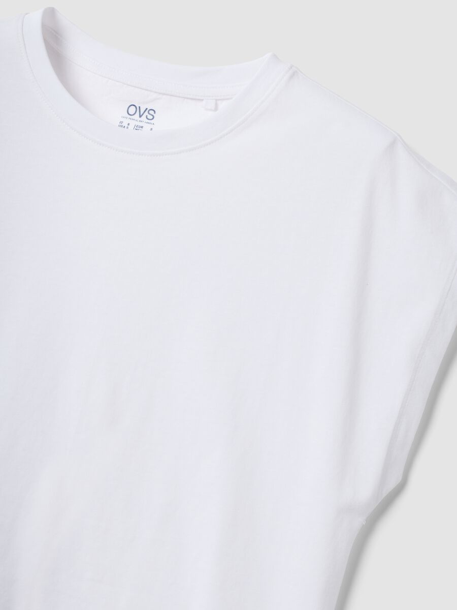 White pure cotton short-sleeve T-shirt, regular fit_6