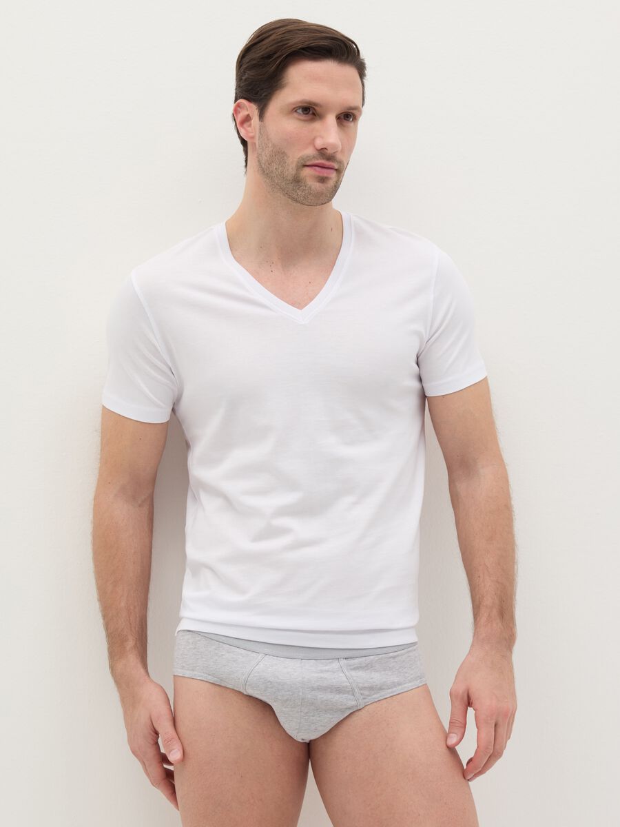 Three-pack stretch briefs with contrasting piping_0