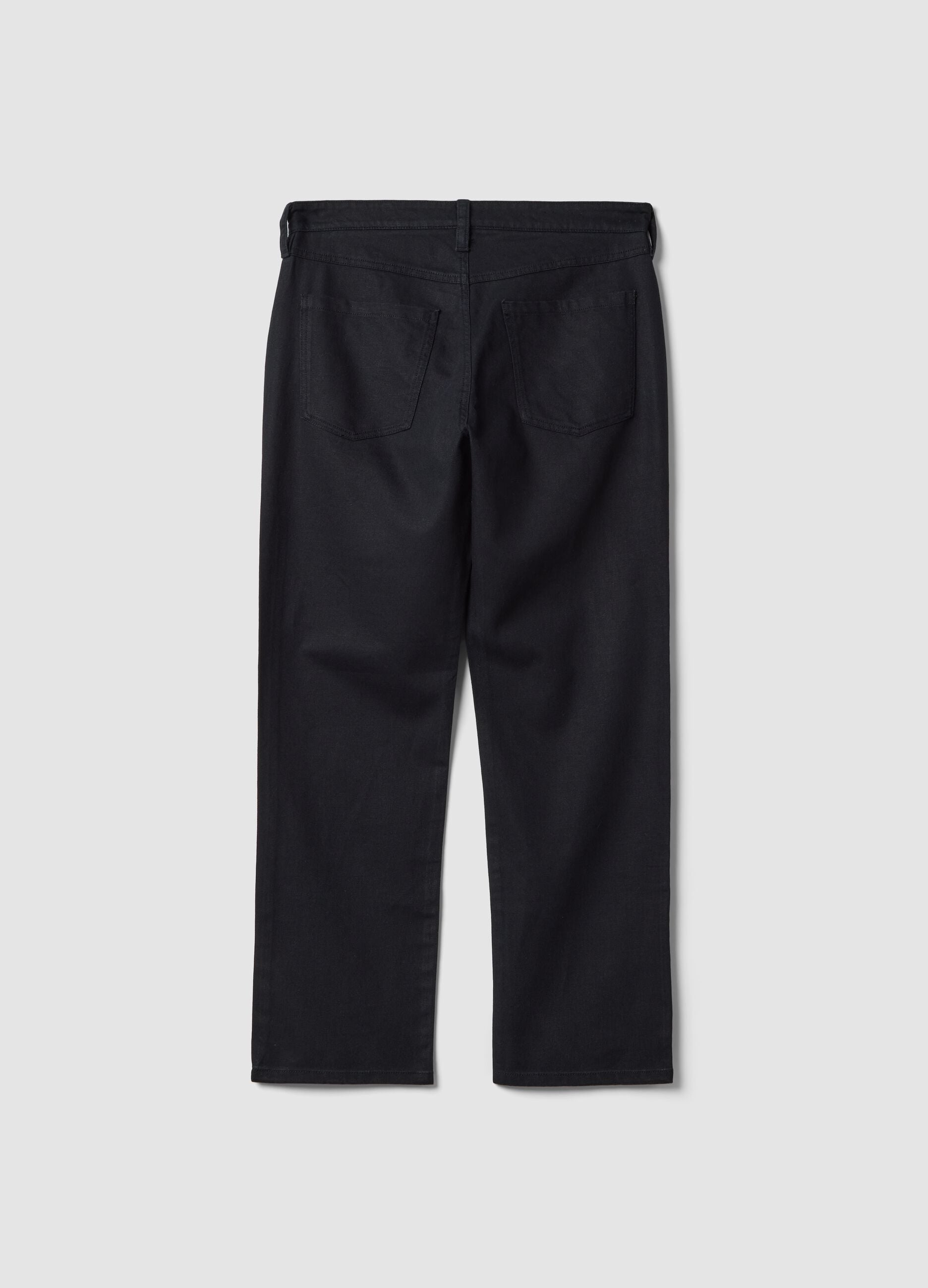 Blue linen-blend cotton trousers