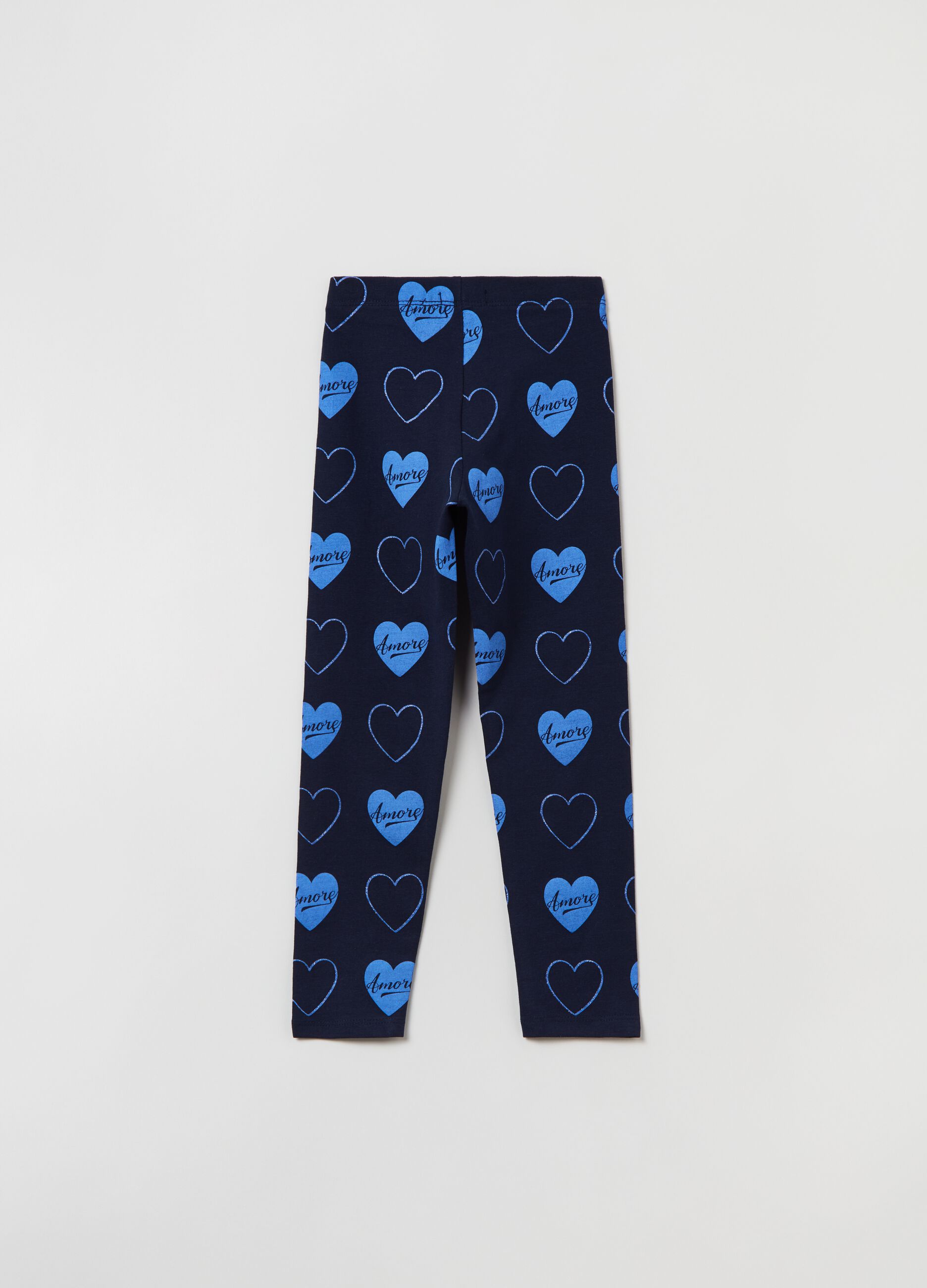 Leggings in cotone stretch con stampa_1