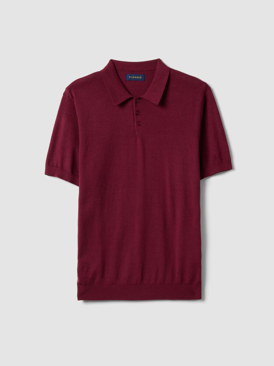 Polo in misto cotone, lino e seta rossa regular fit_1