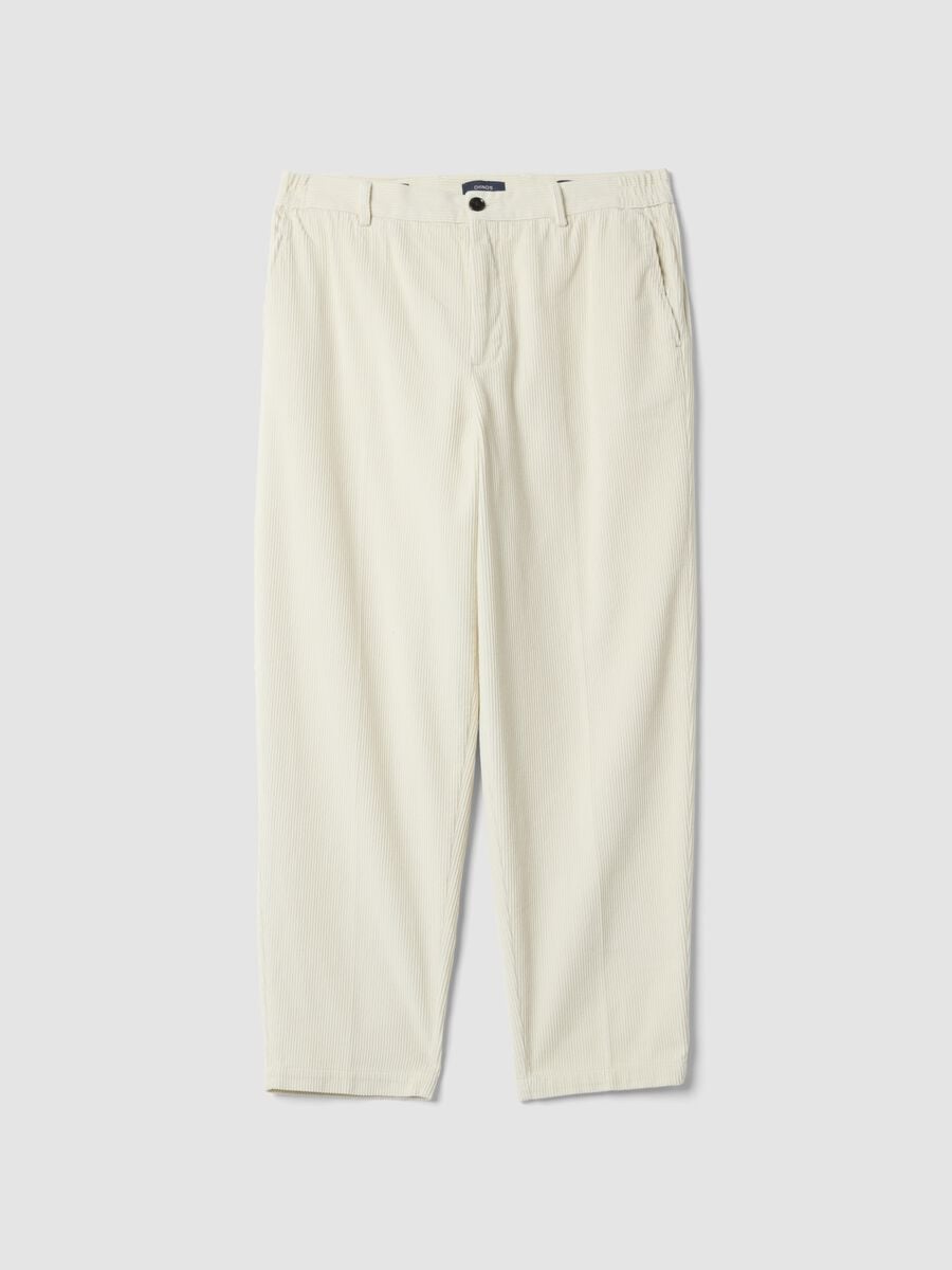 White pure cotton chino trousers_0