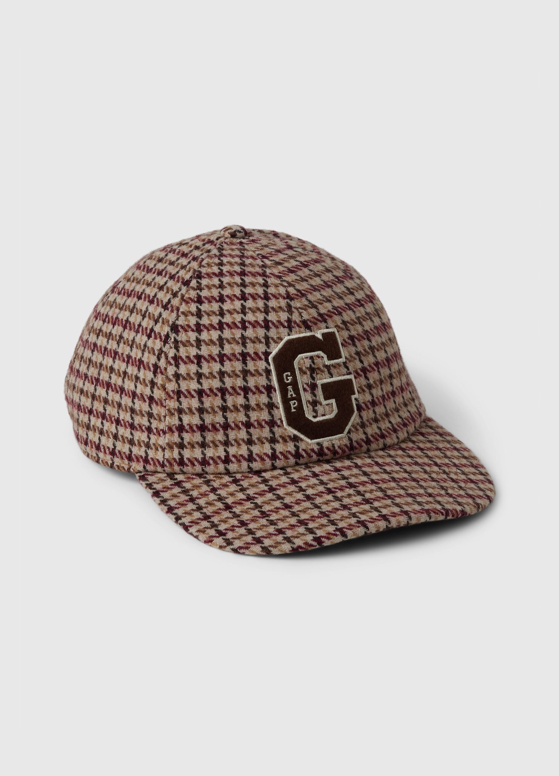Tweed baseball cap with logo embroidery