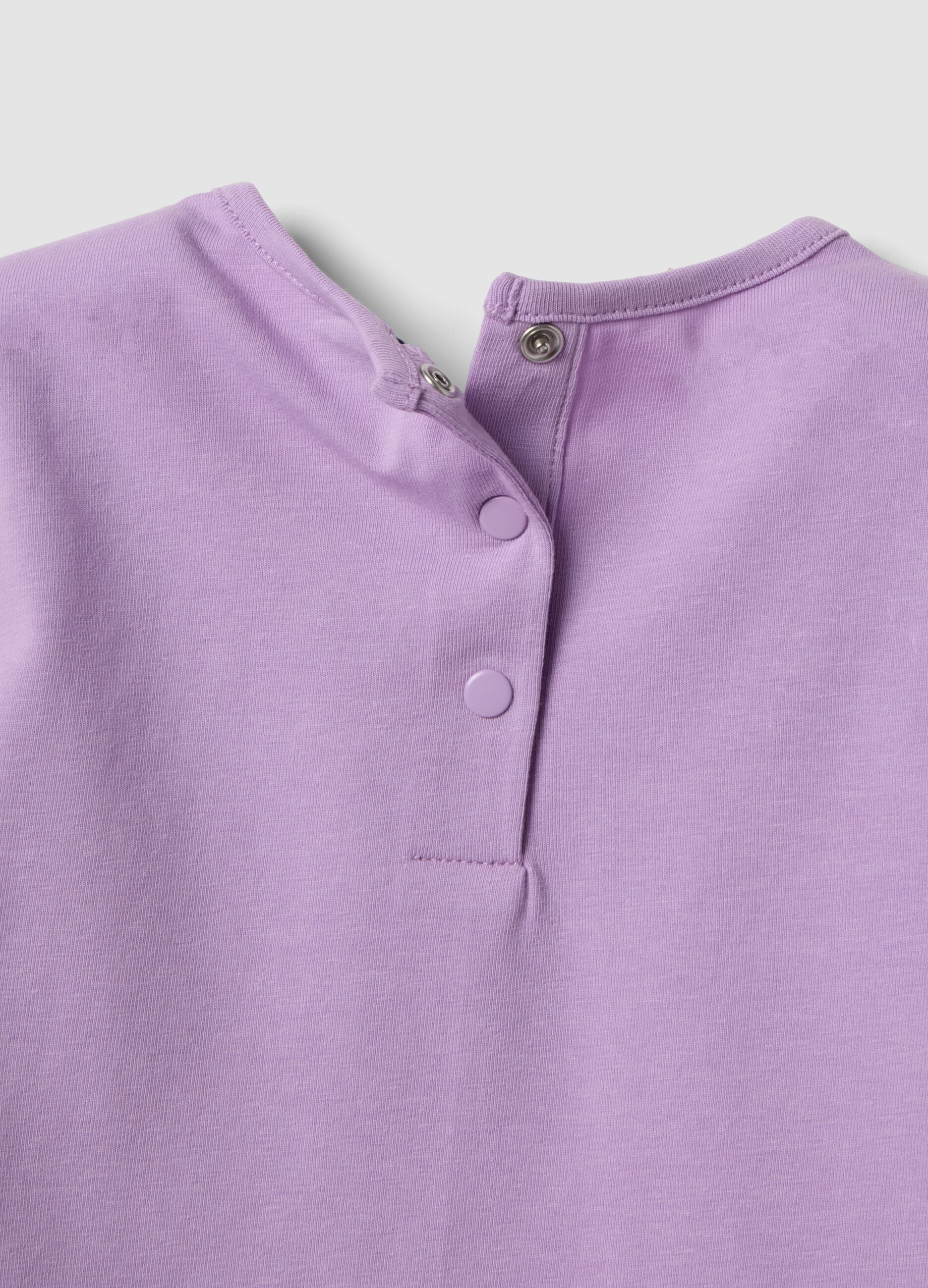 Purple stretch-cotton t-shirt and shorts set for girls, regular fit