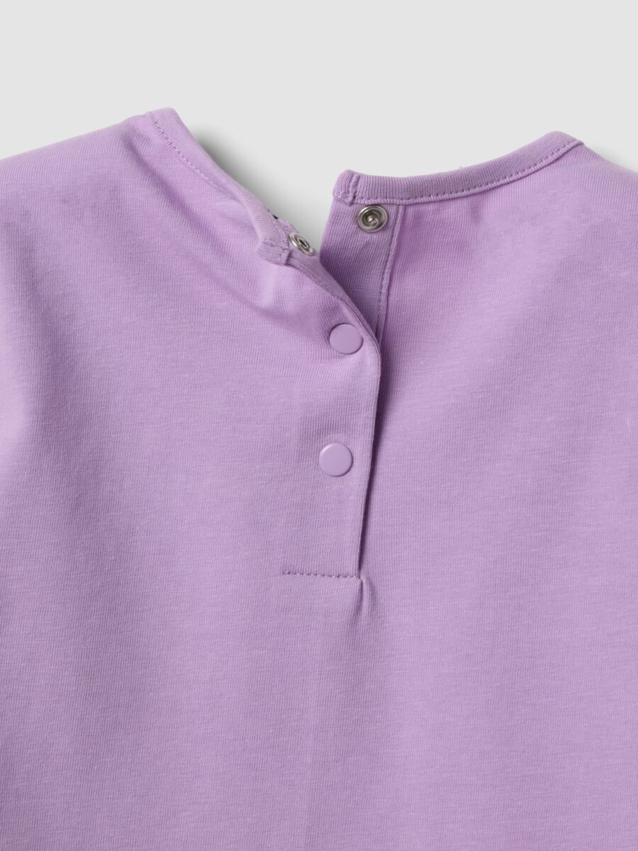 Purple stretch-cotton t-shirt and shorts set for girls, regular fit_2