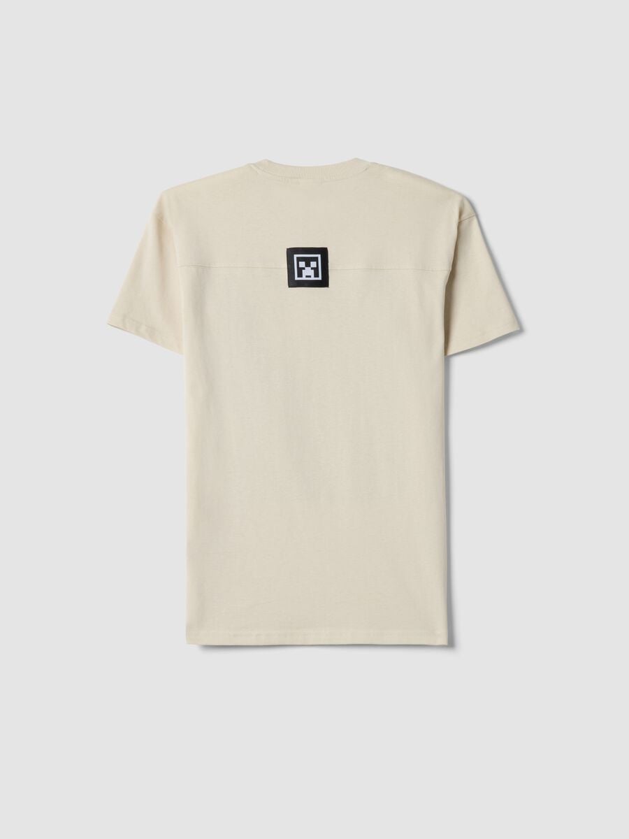 Boys' Beige Pure Cotton T-shirt with Relaxed Fit and Print_4