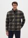 Multicolour check regular fit zip polar fleece high neck jumper_1