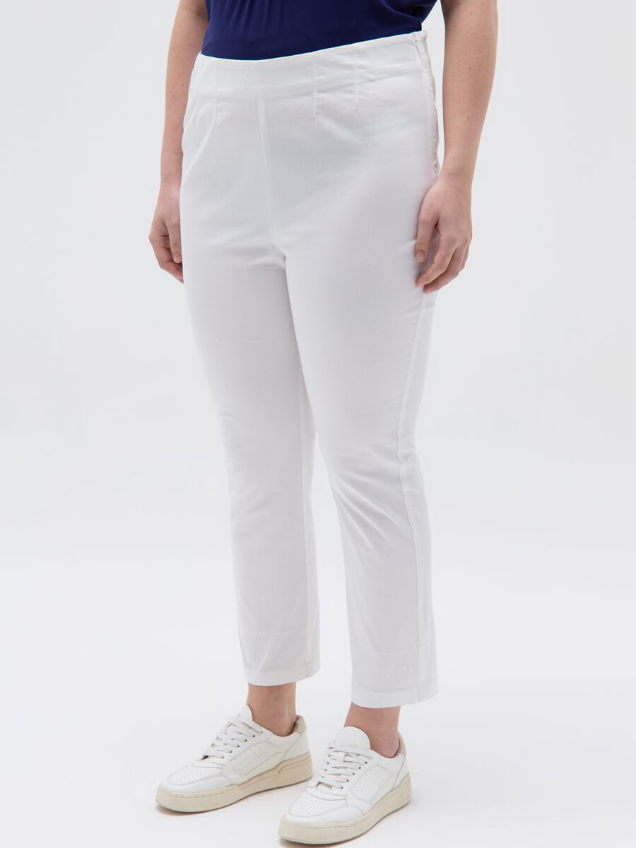 Curvy cigarette trousers with broderie anglaise_2