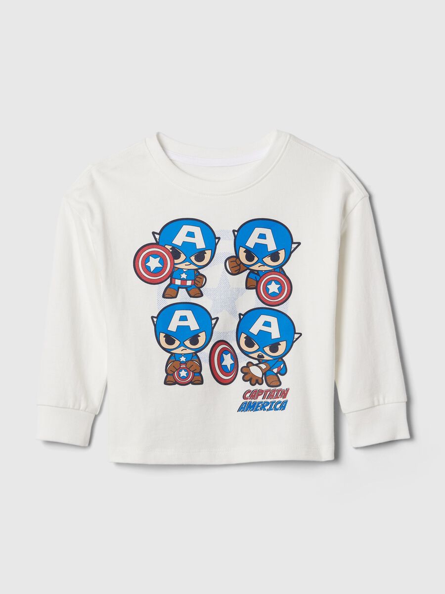 Cotton T-shirt with Captain America print_0