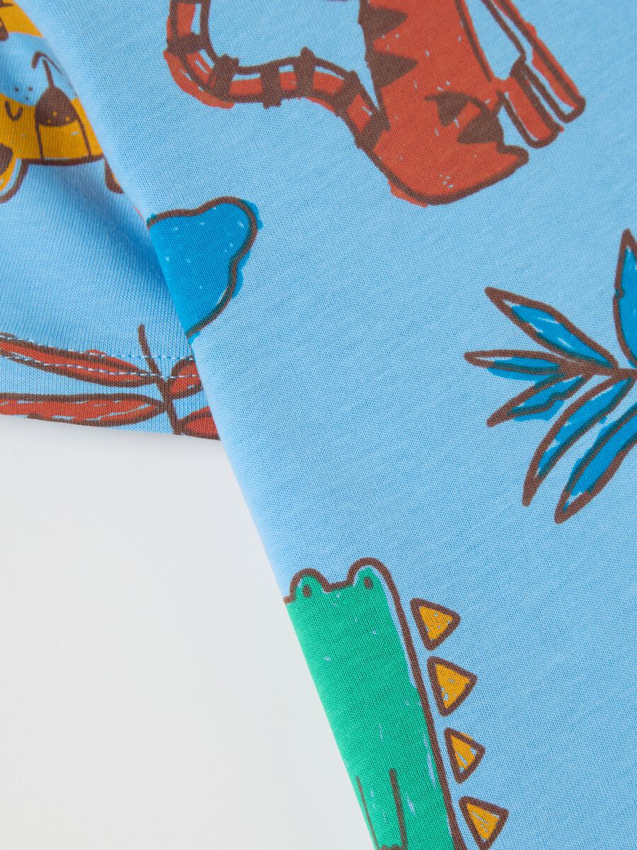 Light blue cotton T-shirt with print_2