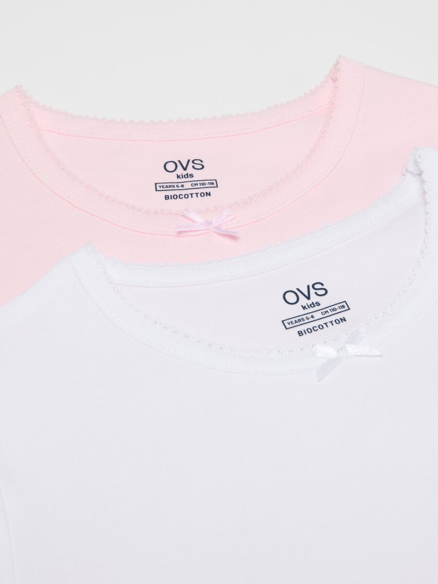 Two-pack organic cotton undershirts with bow_2