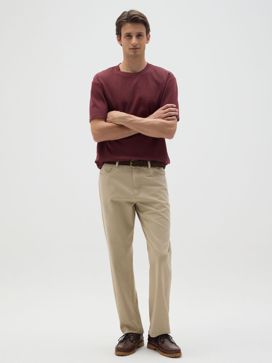 Pure Cotton Red T-shirt Relaxed Fit_1