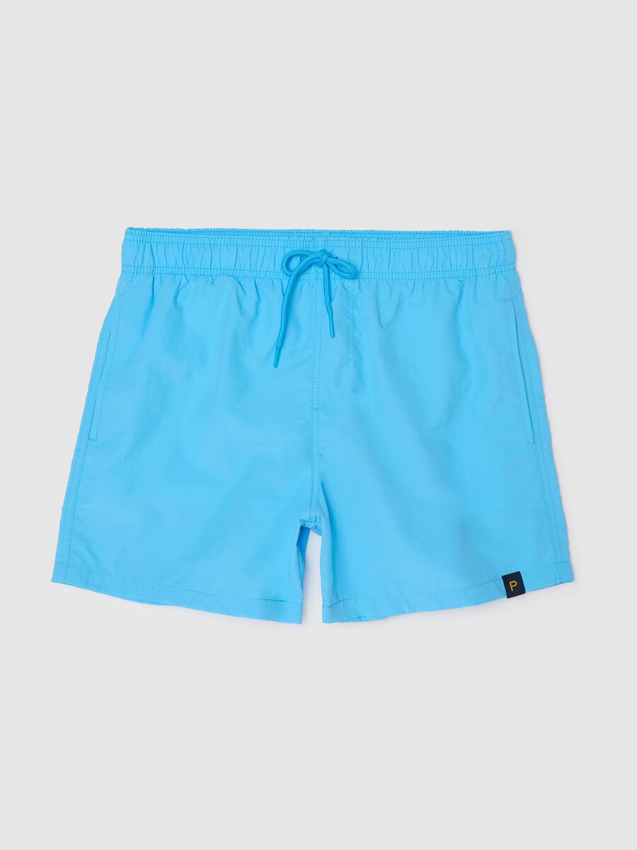 Men’s regular-fit swim boxers in light blue blend with elastic waist_4