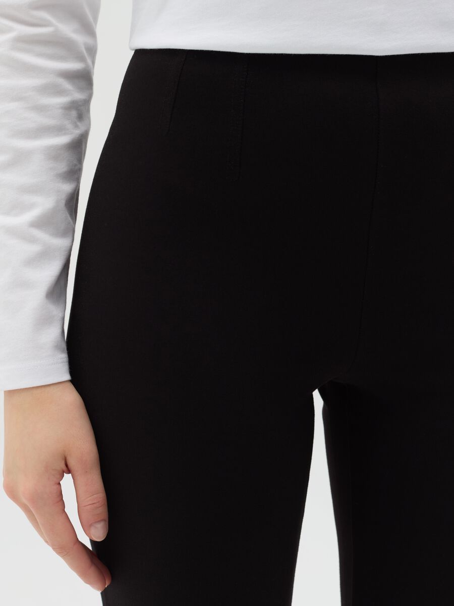 Solid colour stretch leggings_2