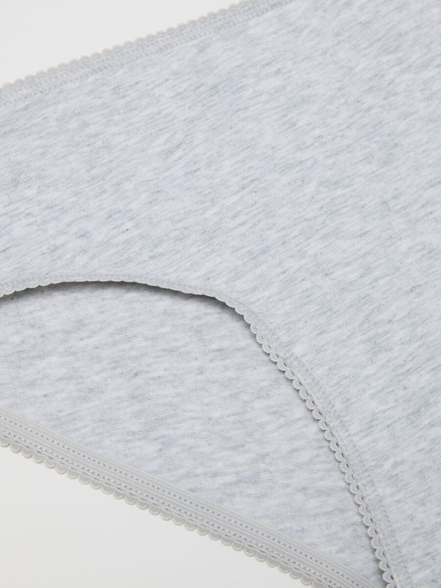 Mutandine grigie da bambina in cotone elasticizzato regular fit_3