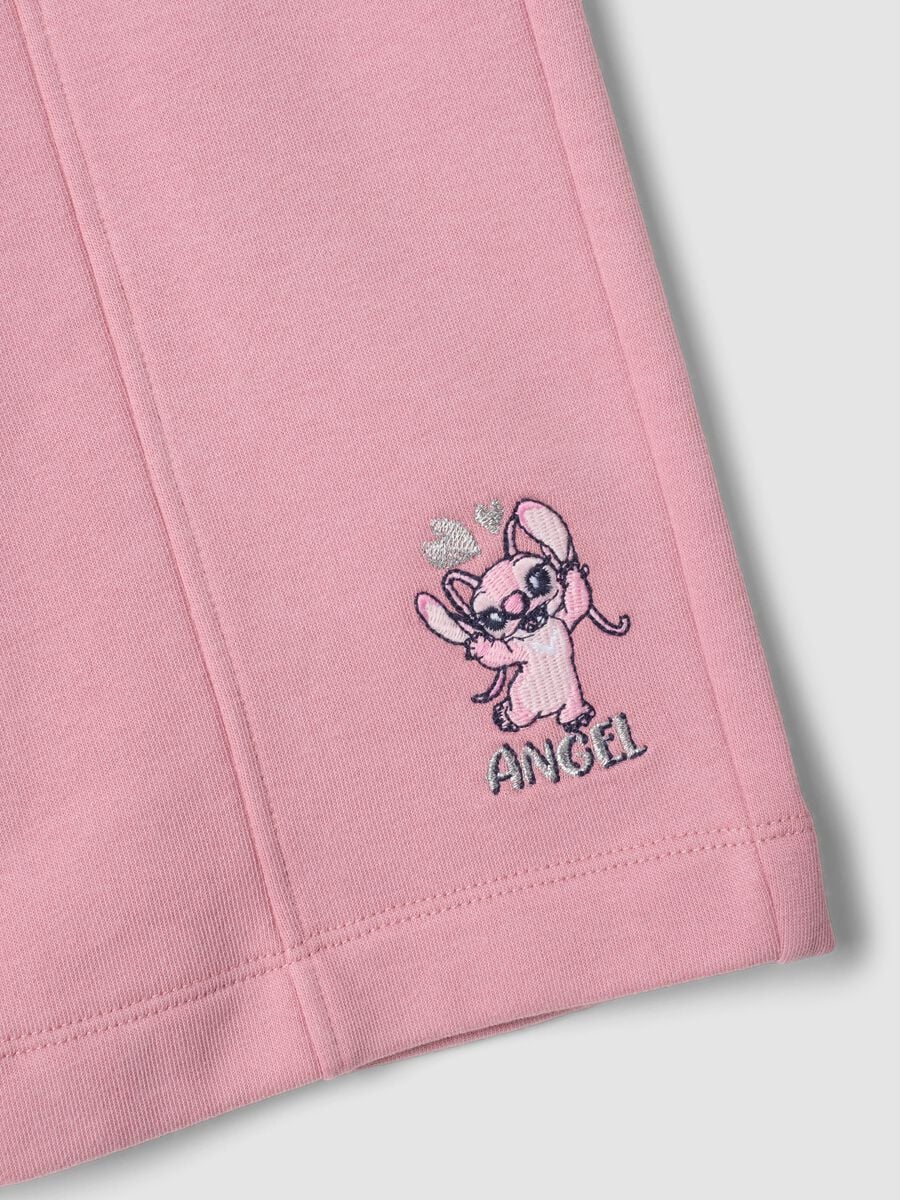 Pantaloni rosa in misto cotone con tasche cargo a tema Lilo & Stitch_2