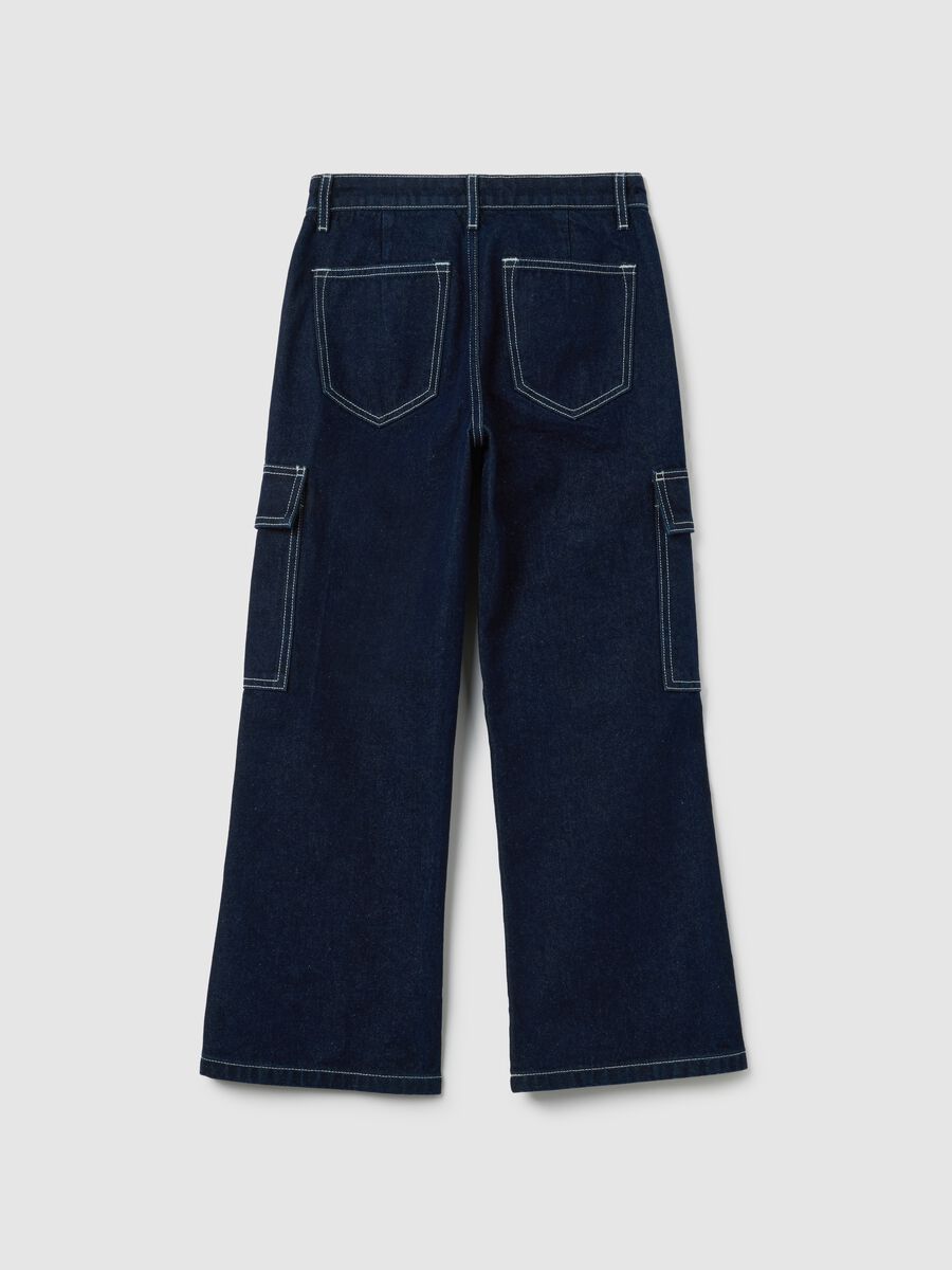 Girls' pure cotton blue regular fit jeans_4