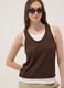 Brown viscose-blend tank top, regular fit_0